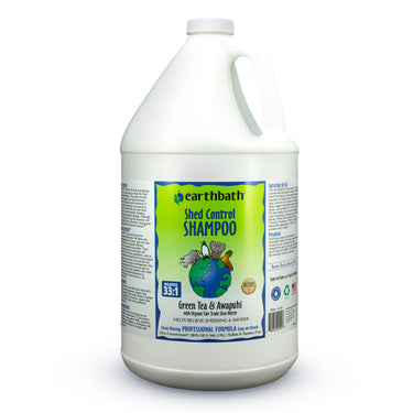 earthbath® Shed Control Shampoo, Green Tea & Awapuhi with Organic Fair Trade Shea Butter, Helps Relieve Shedding & Dander, Made in USA, 128 oz (1 Gallon)
